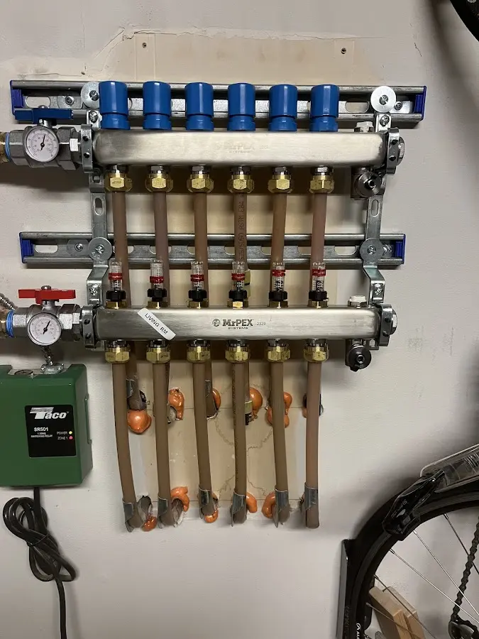 Plumber performing Gas Line Installation at a residential property in Samoset